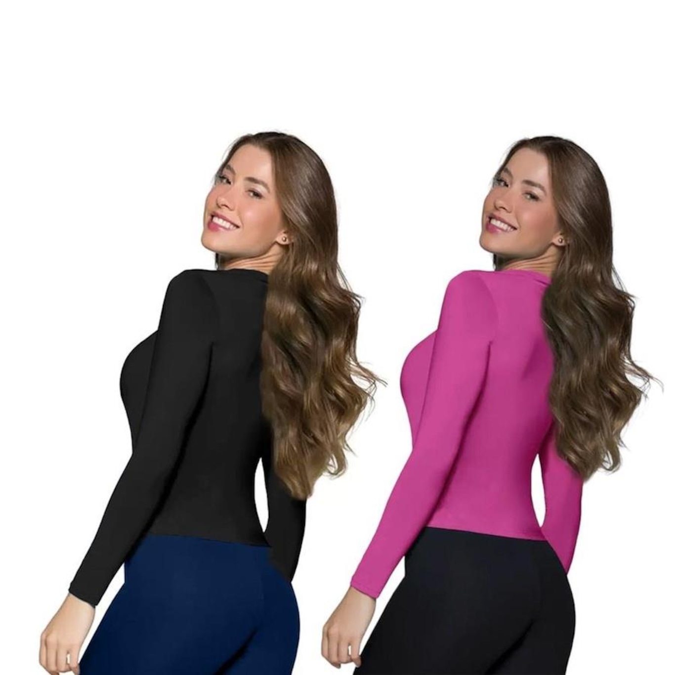 Kit Camisas Térmicas Selene Proteção Uv50+ - 2 Unidades - Feminino - Foto 2