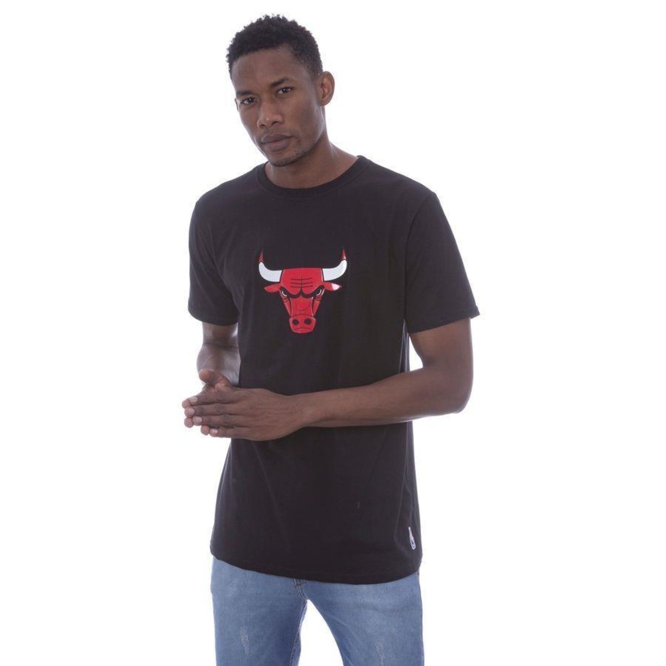 Camiseta NBA Estampada Vinil Chicago Bulls Casual - Masculina - Foto 2