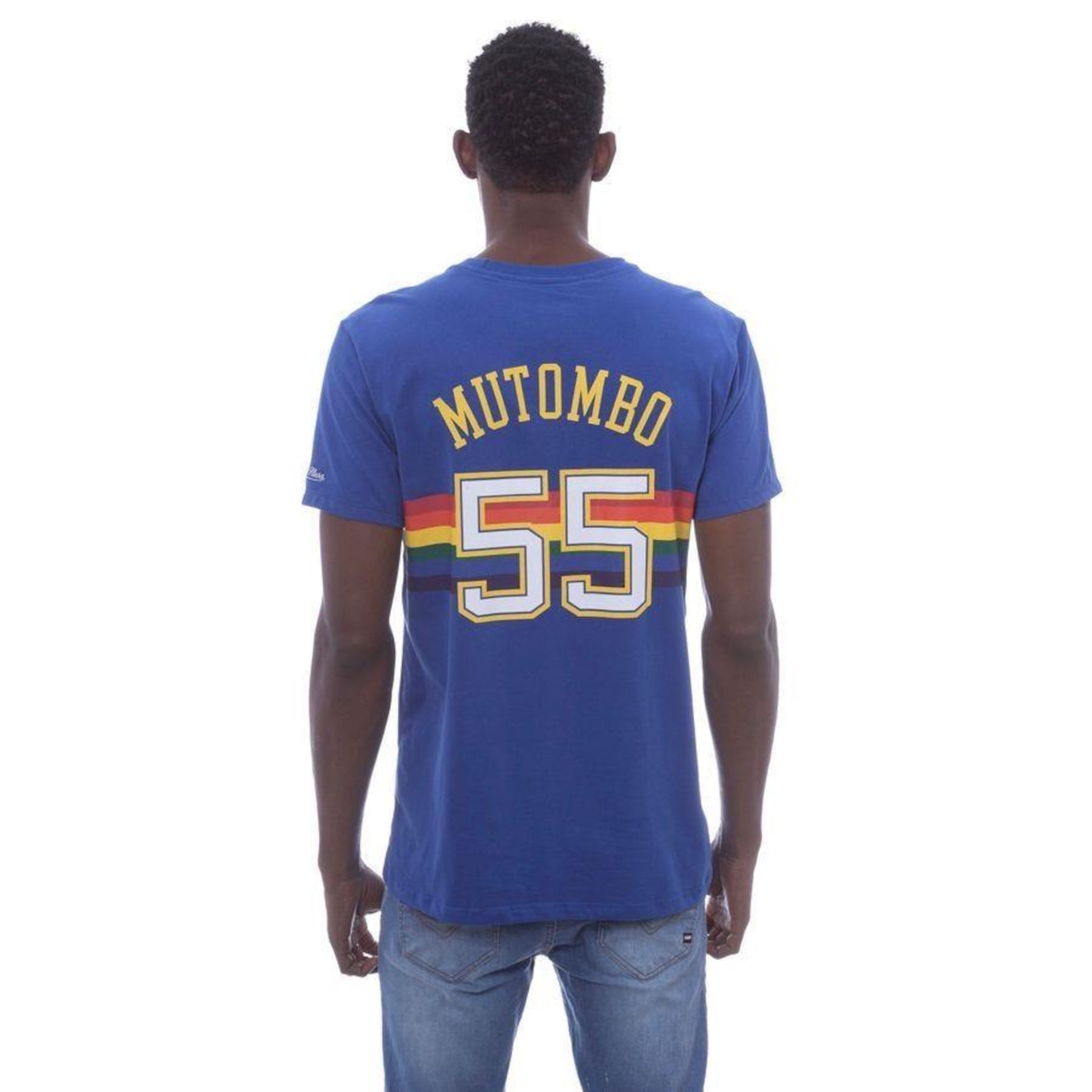 Camiseta Mitchell & Ness Estampada Name Number Denver Nuggets Dikembe Mutombo - Masculina - Foto 2