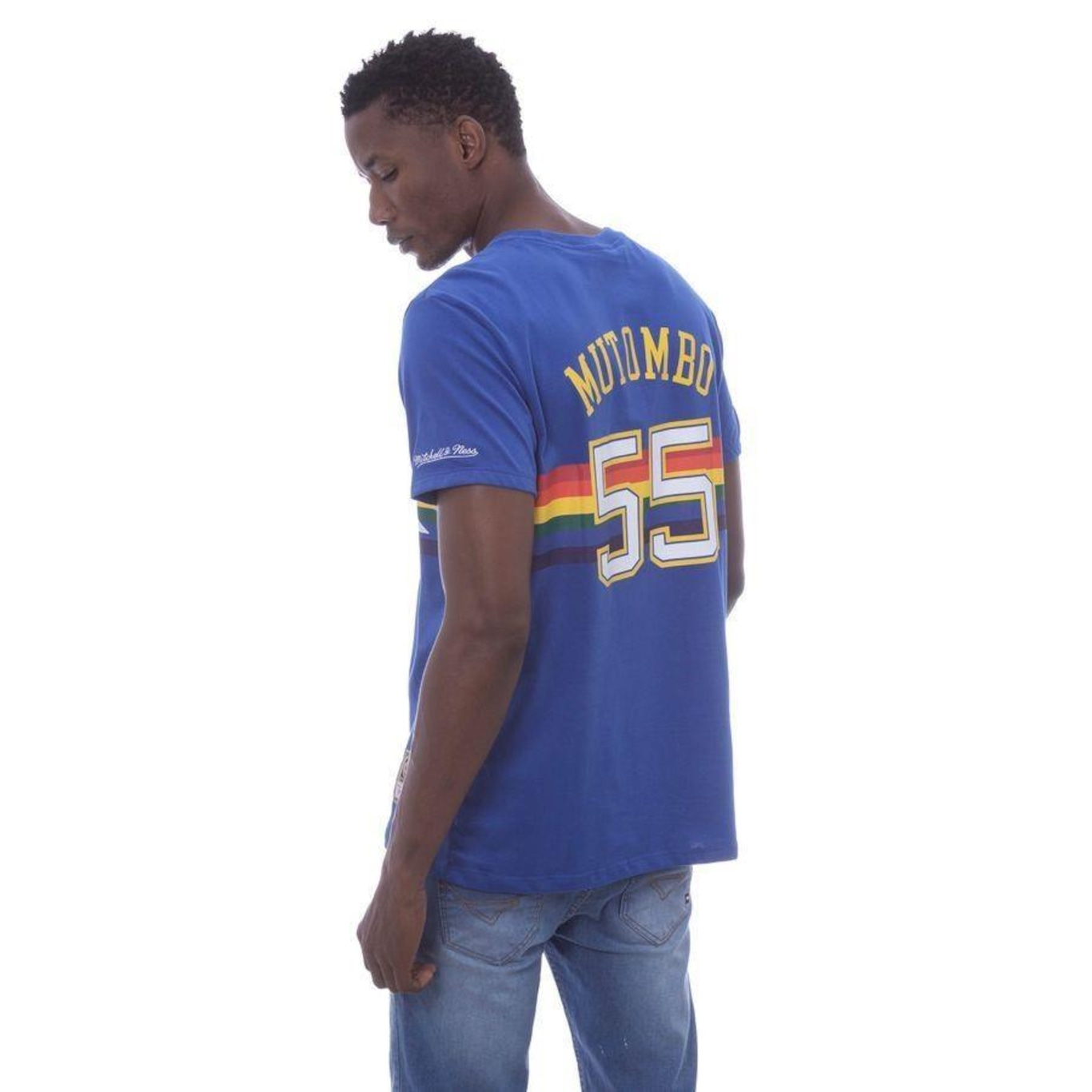 Camiseta Mitchell & Ness Estampada Name Number Denver Nuggets Dikembe Mutombo - Masculina - Foto 3