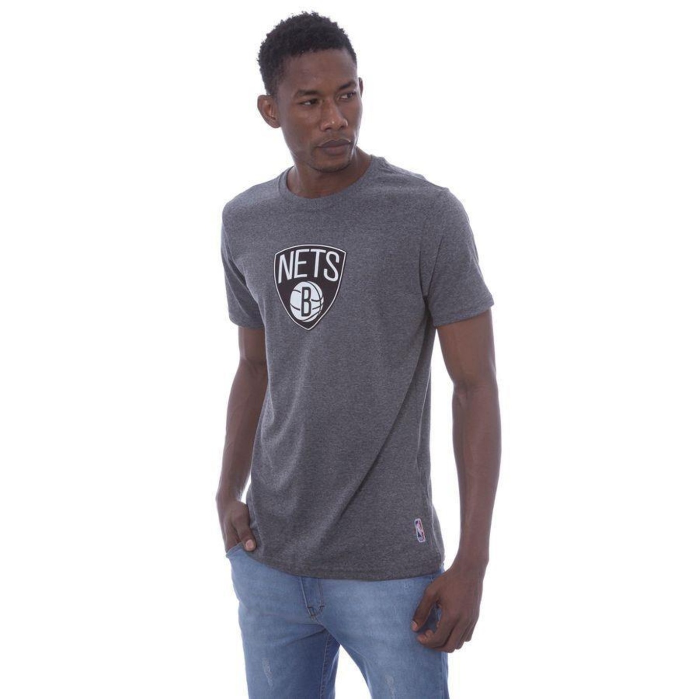 Camiseta NBA Estampada Vinil Brooklyn Nets Casual - Masculina - Foto 4