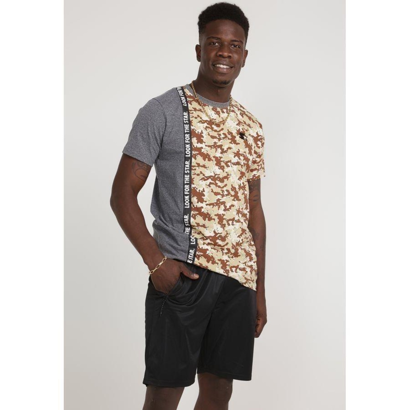 Camiseta Starter Especial Desert Camuflada Marrom - Masculino - Foto 1