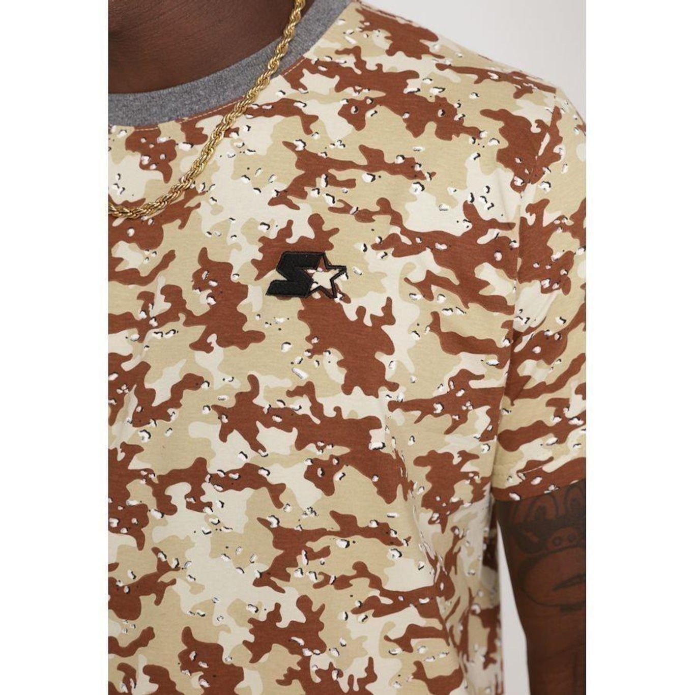 Camiseta Starter Especial Desert Camuflada Marrom - Masculino - Foto 4