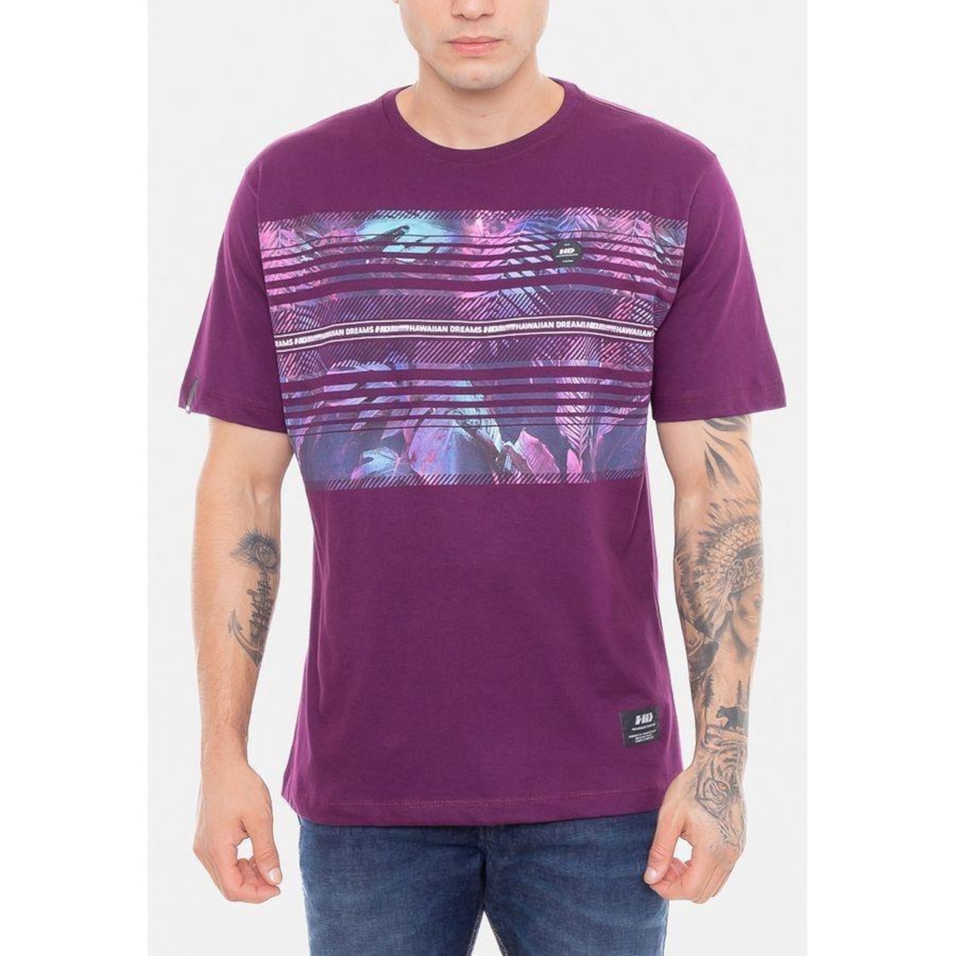 Camiseta HD Flower Texture - Masculina - Foto 4