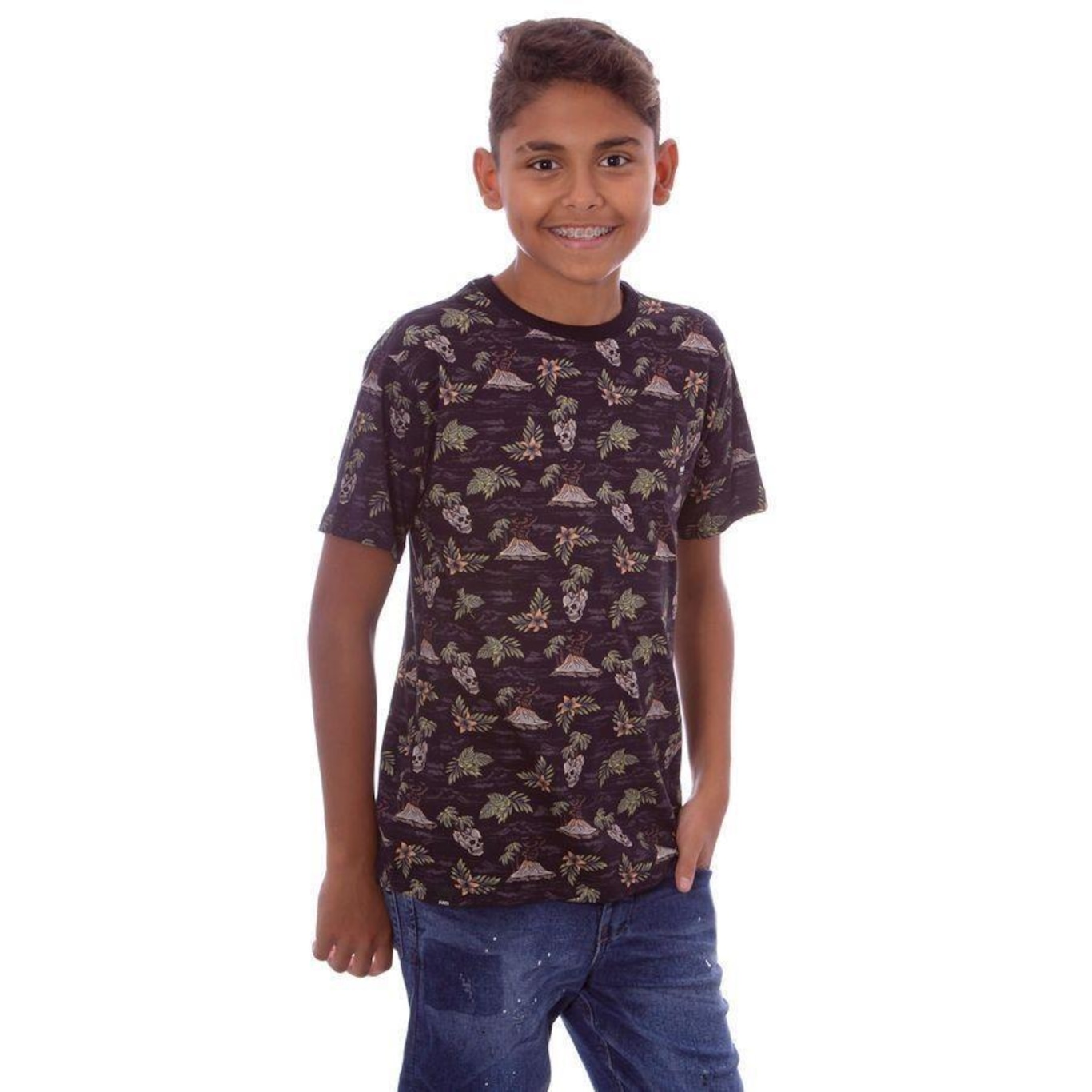 Camiseta HD Especial Estampada Island - Infantil - Foto 1