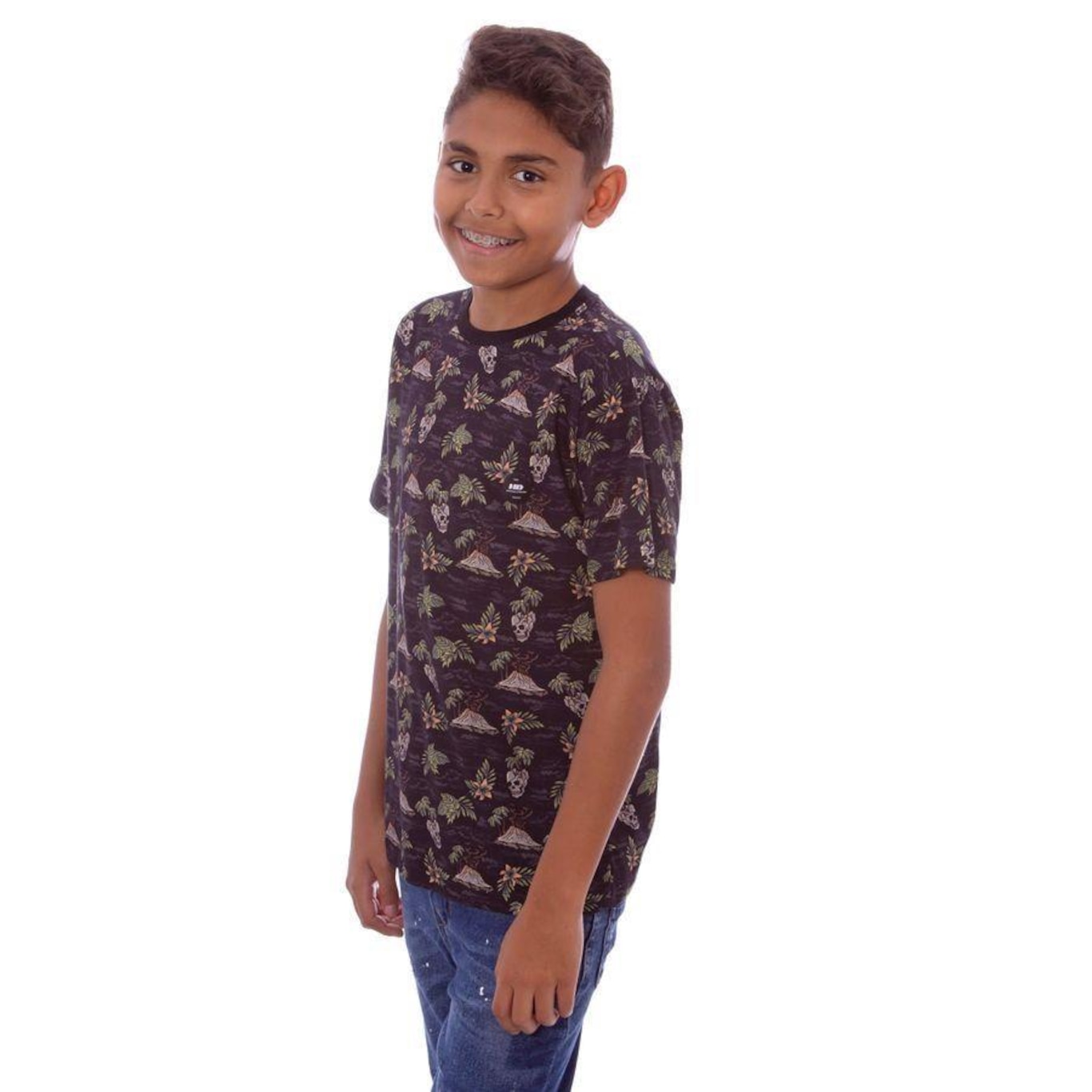 Camiseta HD Especial Estampada Island - Infantil - Foto 4