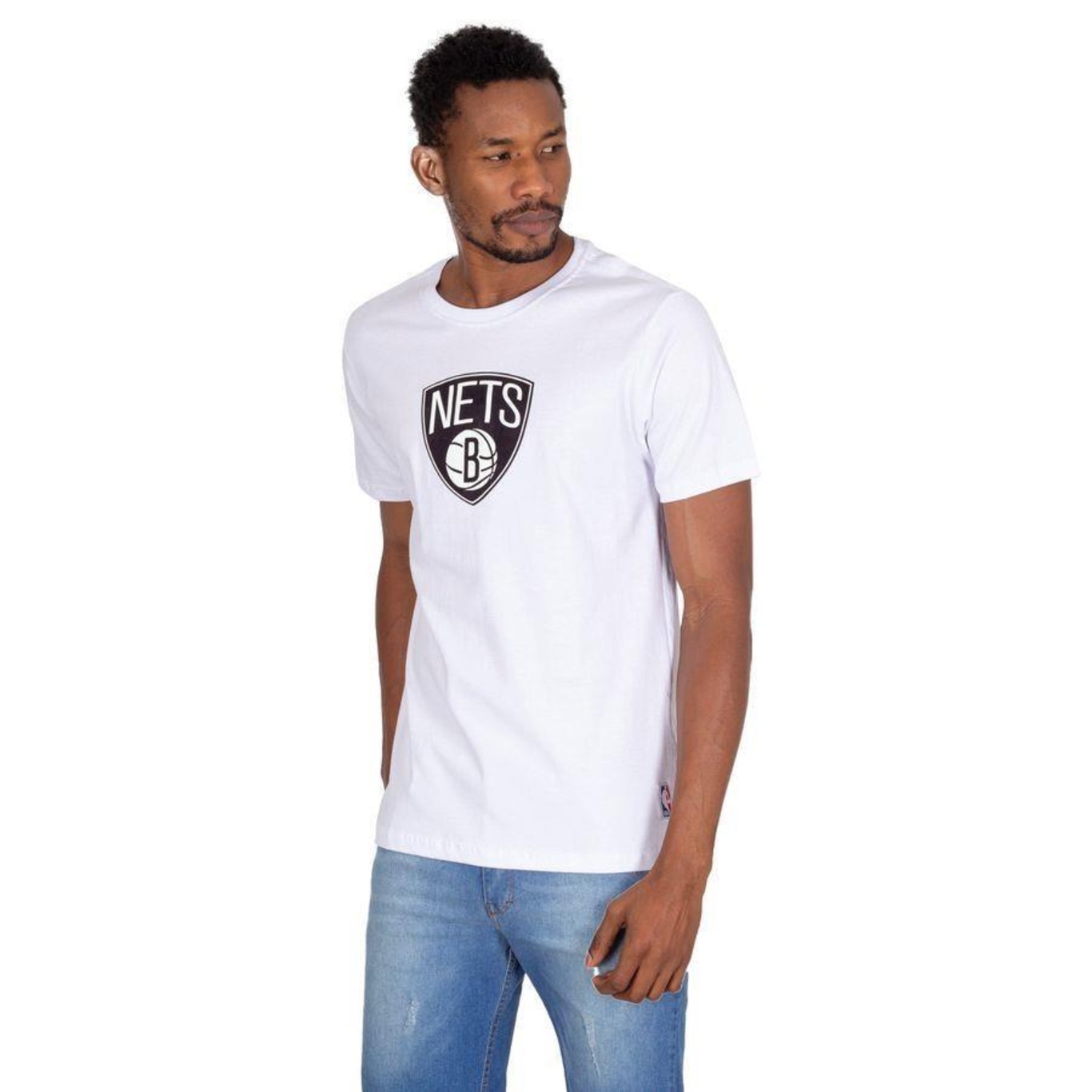 Camiseta NBA Estampada Vinil Brooklyn Nets Casual - Masculina - Foto 1