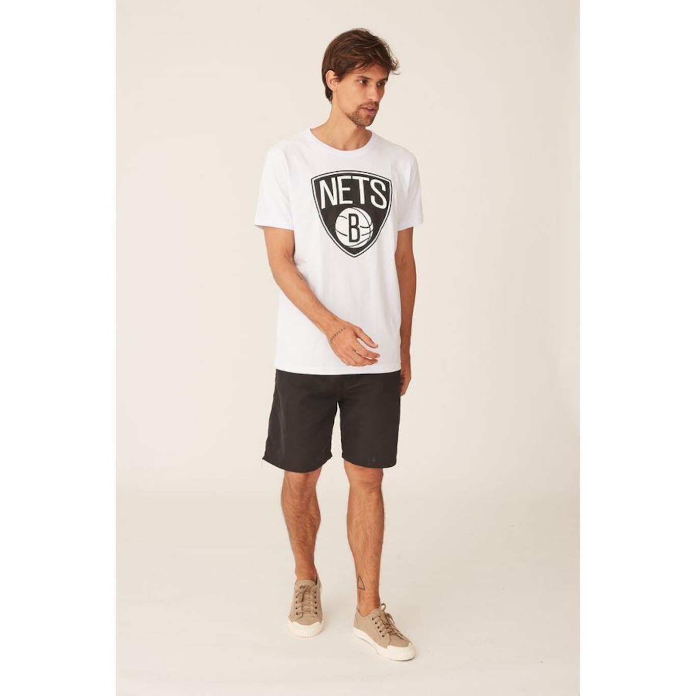 Camiseta NBA Estampada Big Logo Brooklyn Nets Casual - Masculina - Foto 2