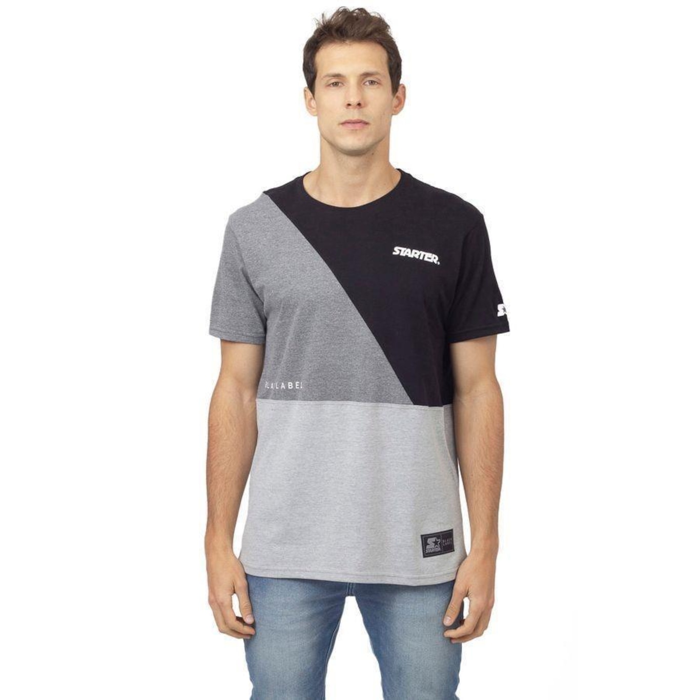 Camiseta Starter Especial Com Recortes Black Label Preta - Masculino - Foto 1