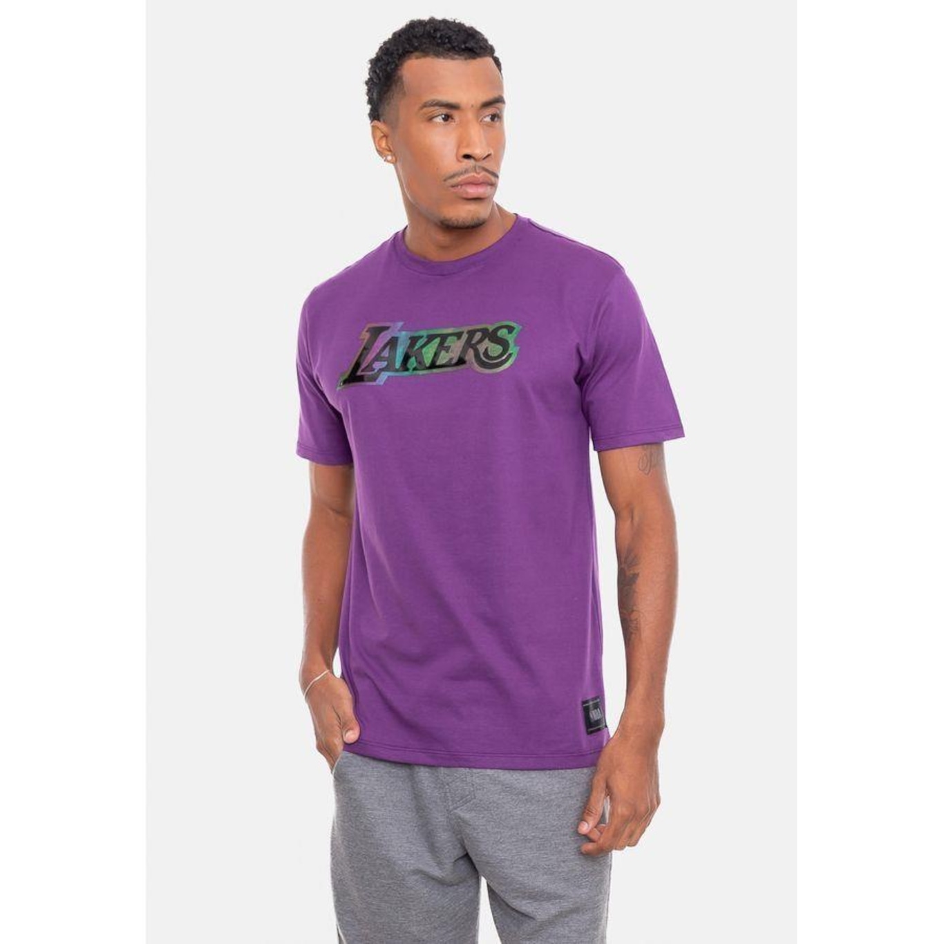 Camiseta NBA Holographic Los Angeles Lakers - Masculina - Foto 4