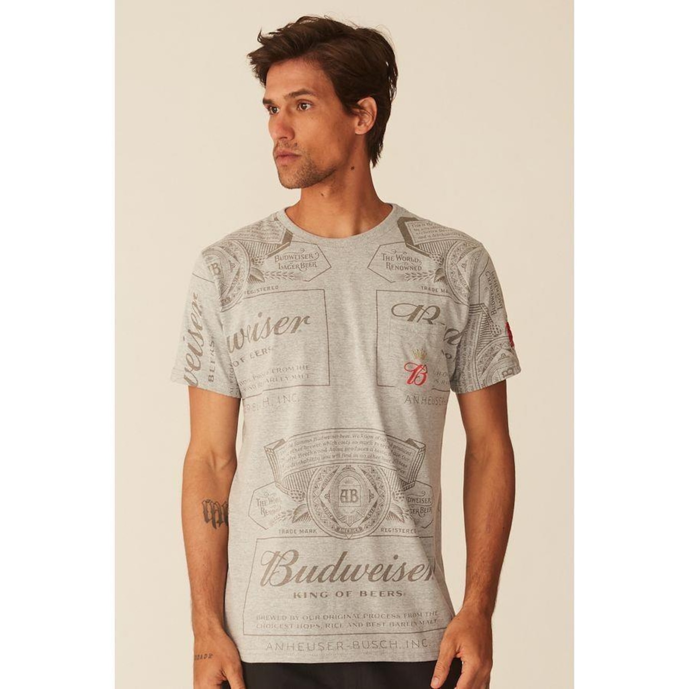 Camiseta Starter Collab Budweiser Gray - Starter - Masculina - Foto 1