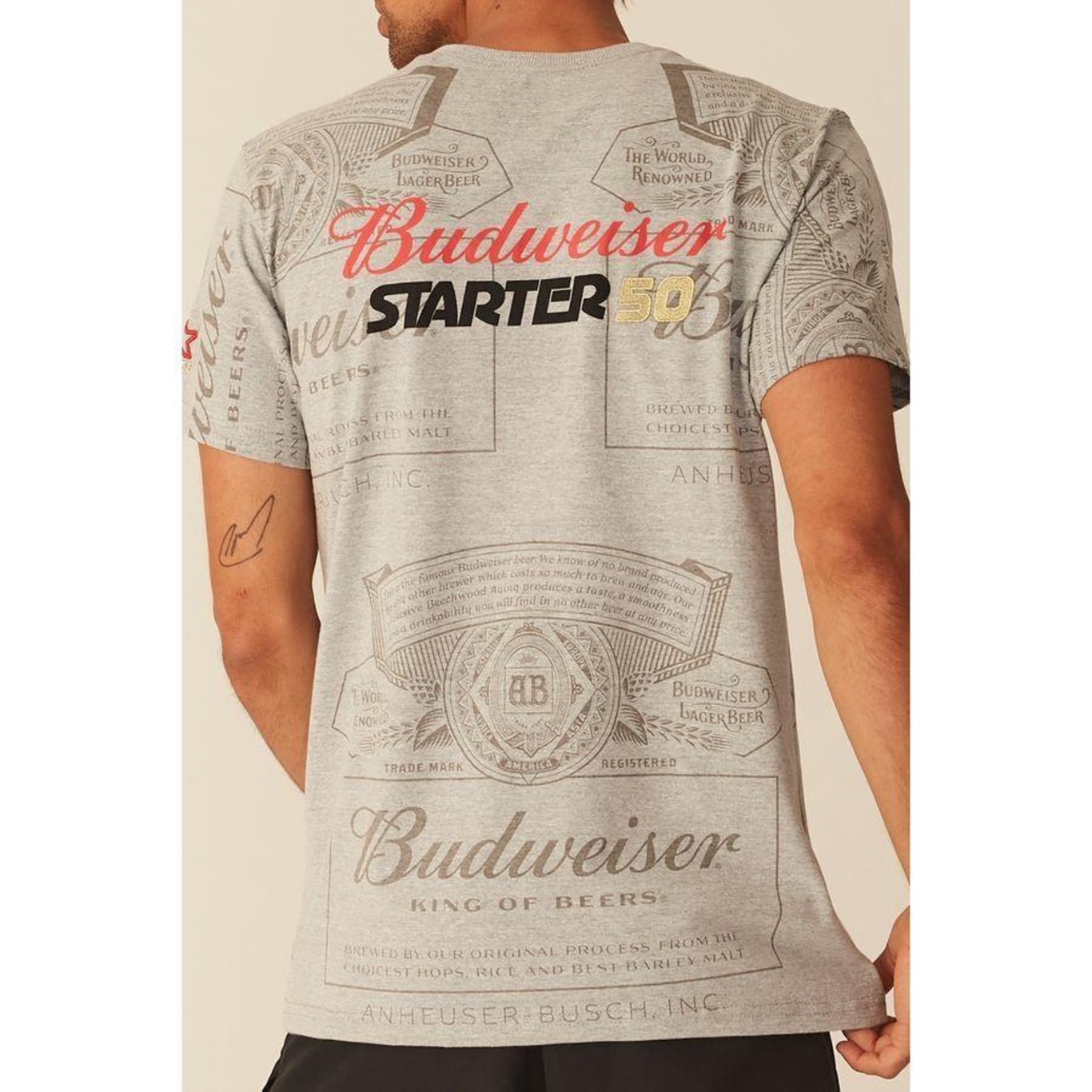 Camiseta Starter Collab Budweiser Gray - Starter - Masculina - Foto 3