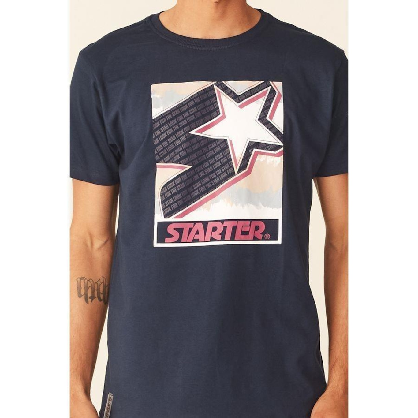 Camiseta Starter Estampada Azul Marinho - Masculino - Foto 1