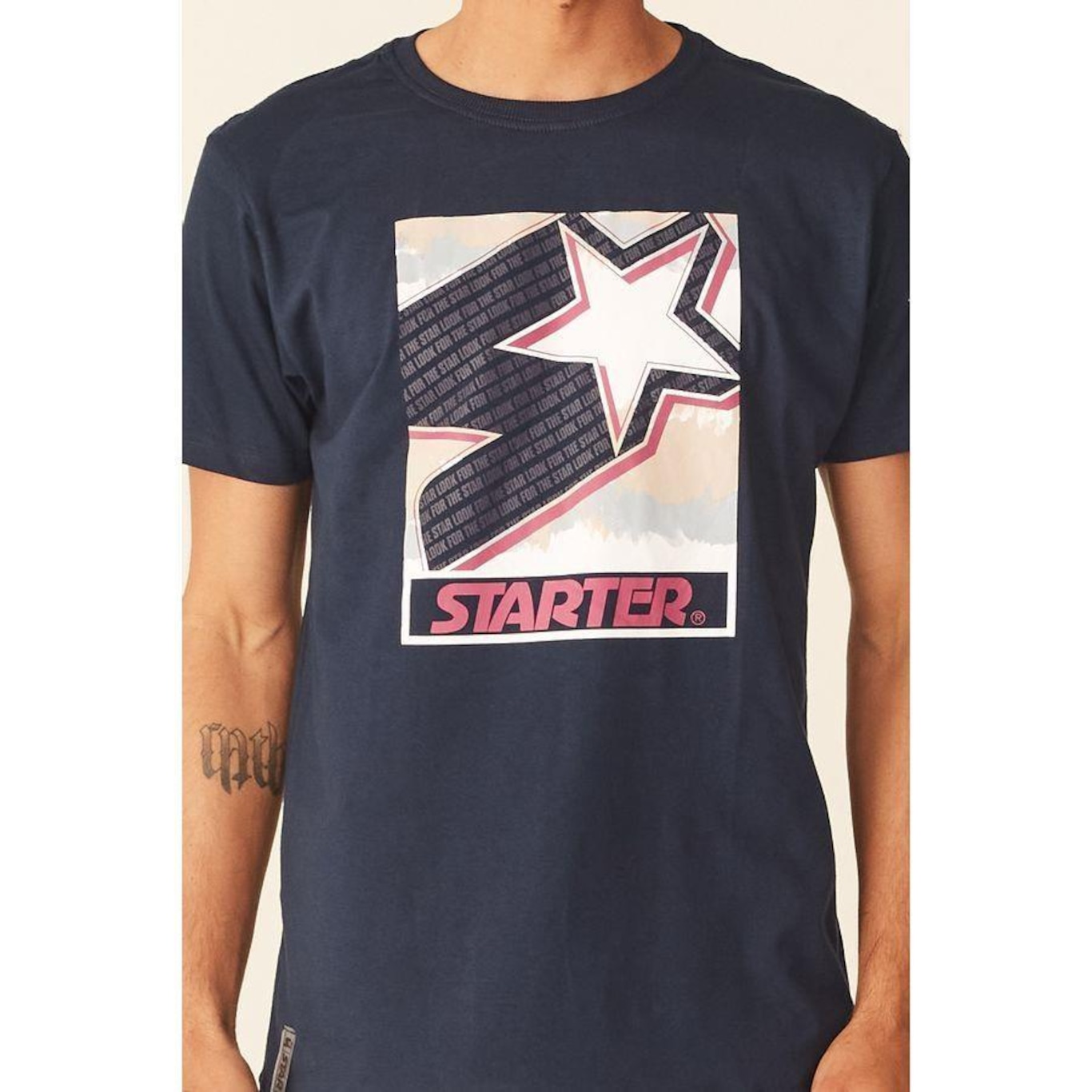 Camiseta Starter Estampada Azul Marinho - Masculino - Foto 4