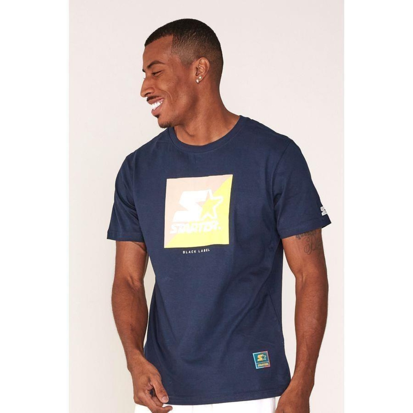 Camiseta Starter Estampada Azul Marinho - Masculino - Foto 3