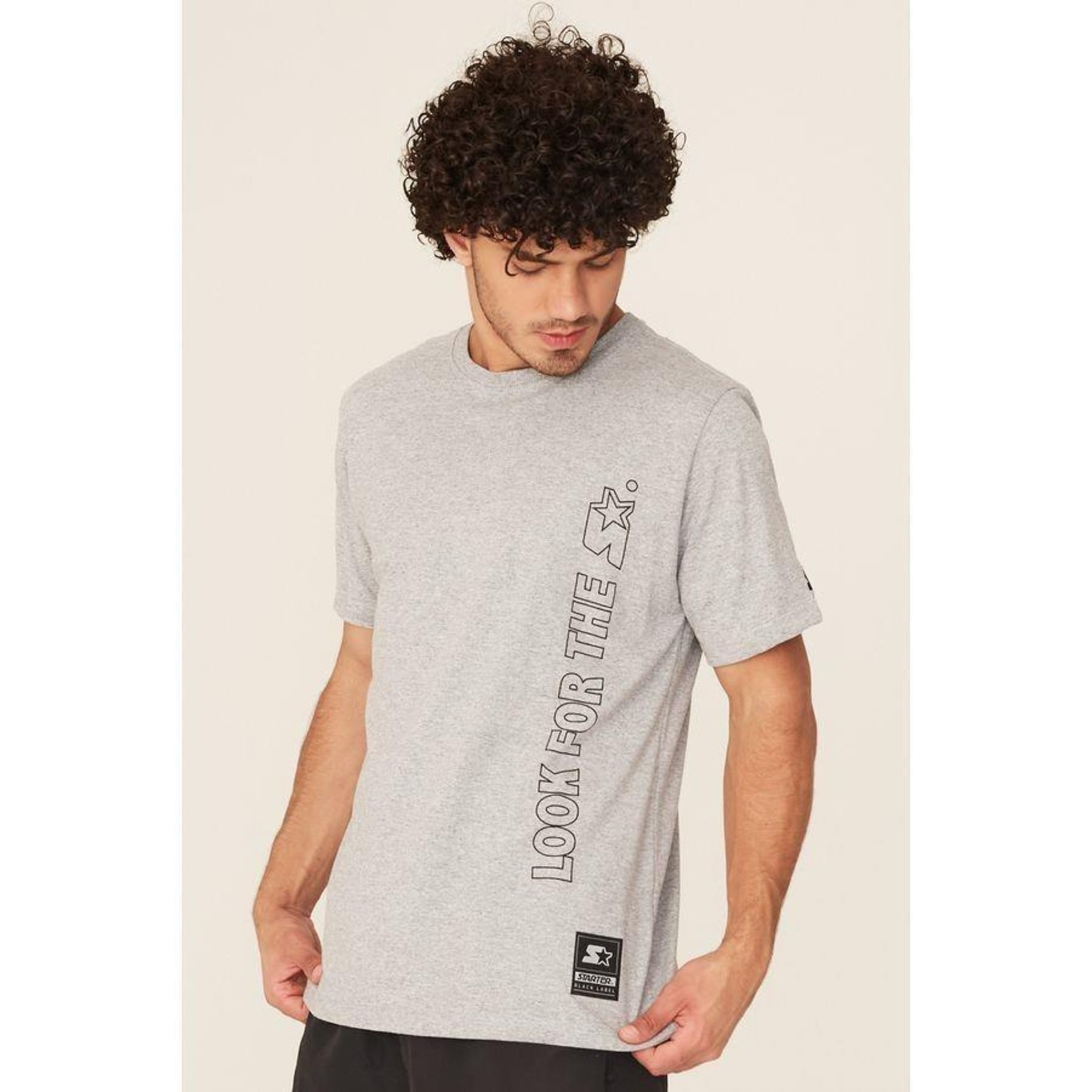 Camiseta Starter Estampada Cinza Mescla - Masculino - Foto 1