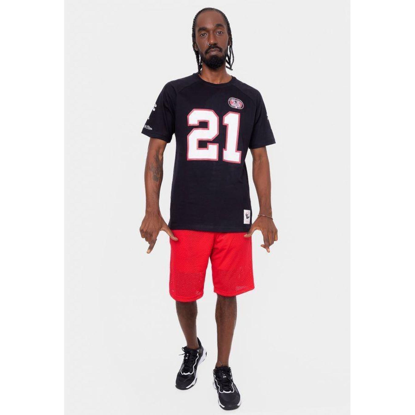 Camiseta Mitchell & Ness Especial Nfl Atlanta Falcons Deion Sanders - Masculina - Foto 3