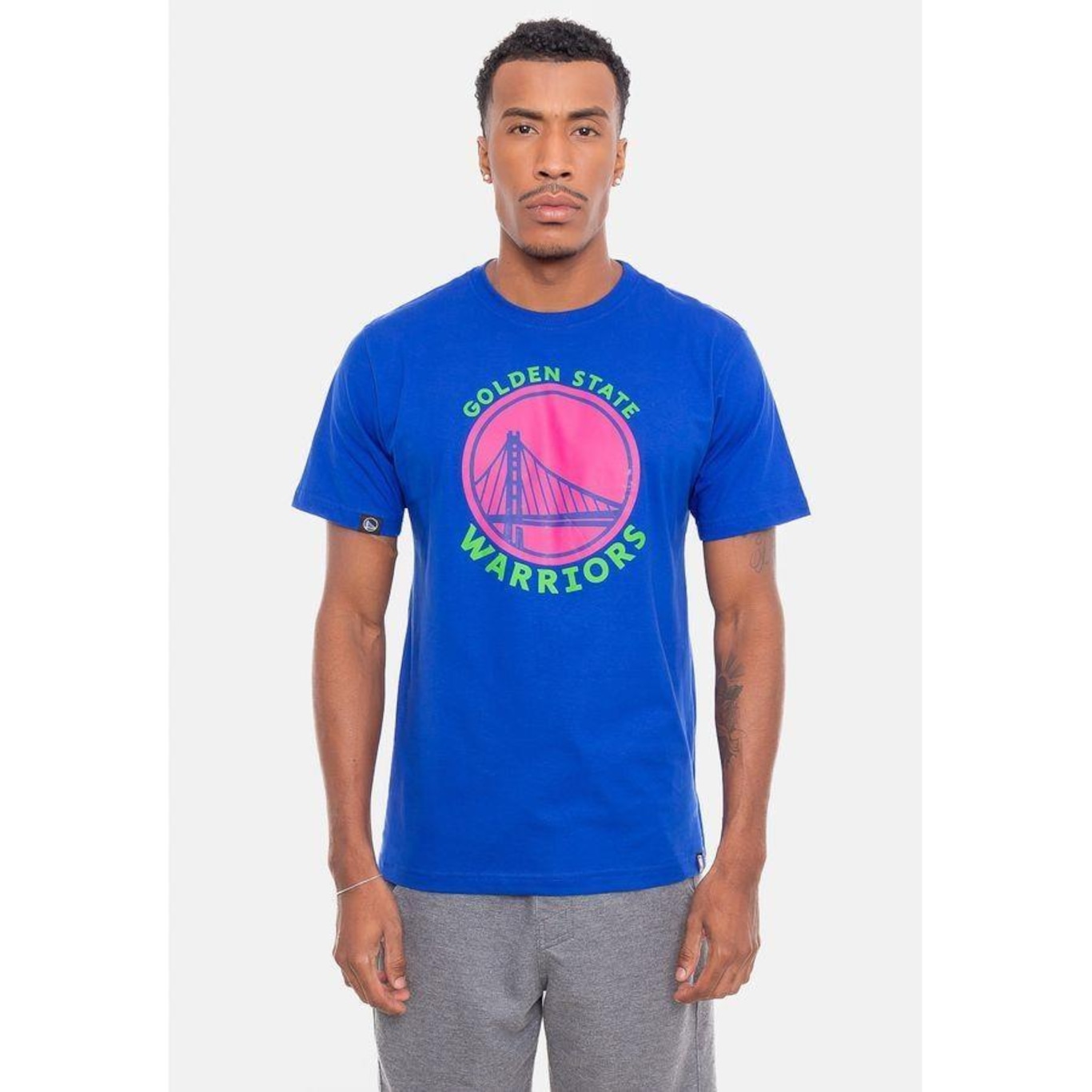 Camiseta Nba Neon Colors Golden State Warriors - Masculina - Foto 4