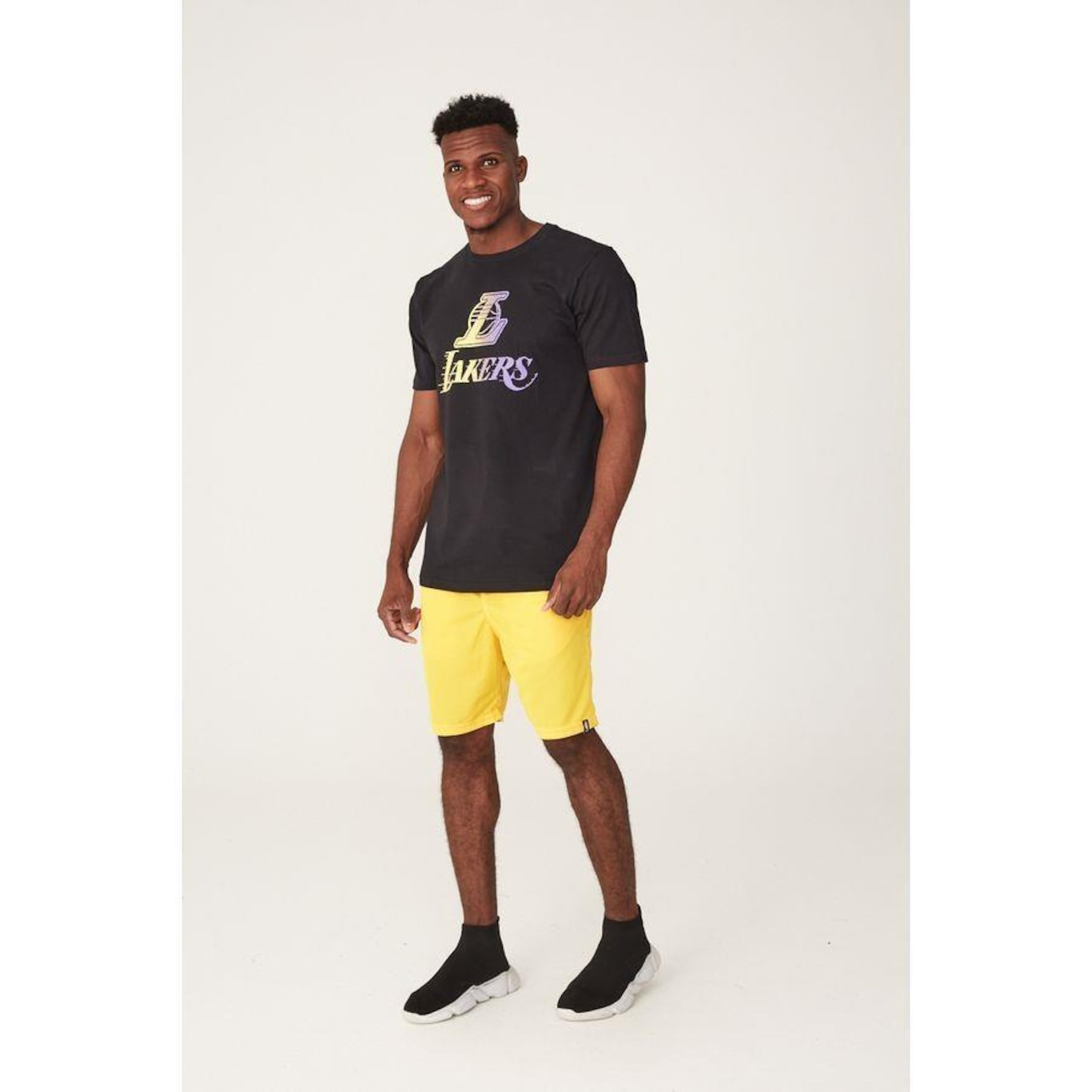 Camiseta NBA Especial Holographic Los Angeles Lakers - Masculina - Foto 4