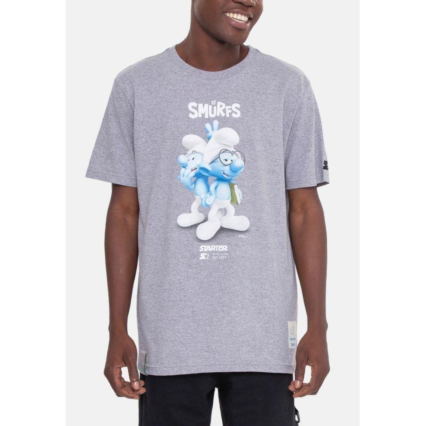 Camiseta Starter Collab Smurfs 3D - Masculina - Foto 1