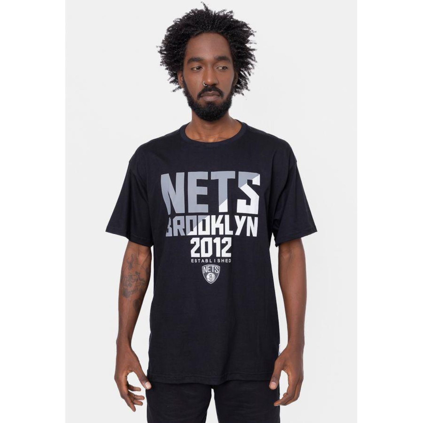 Camiseta Nba Plus Size Spotlight Brooklyn Nets - Masculina - Foto 1