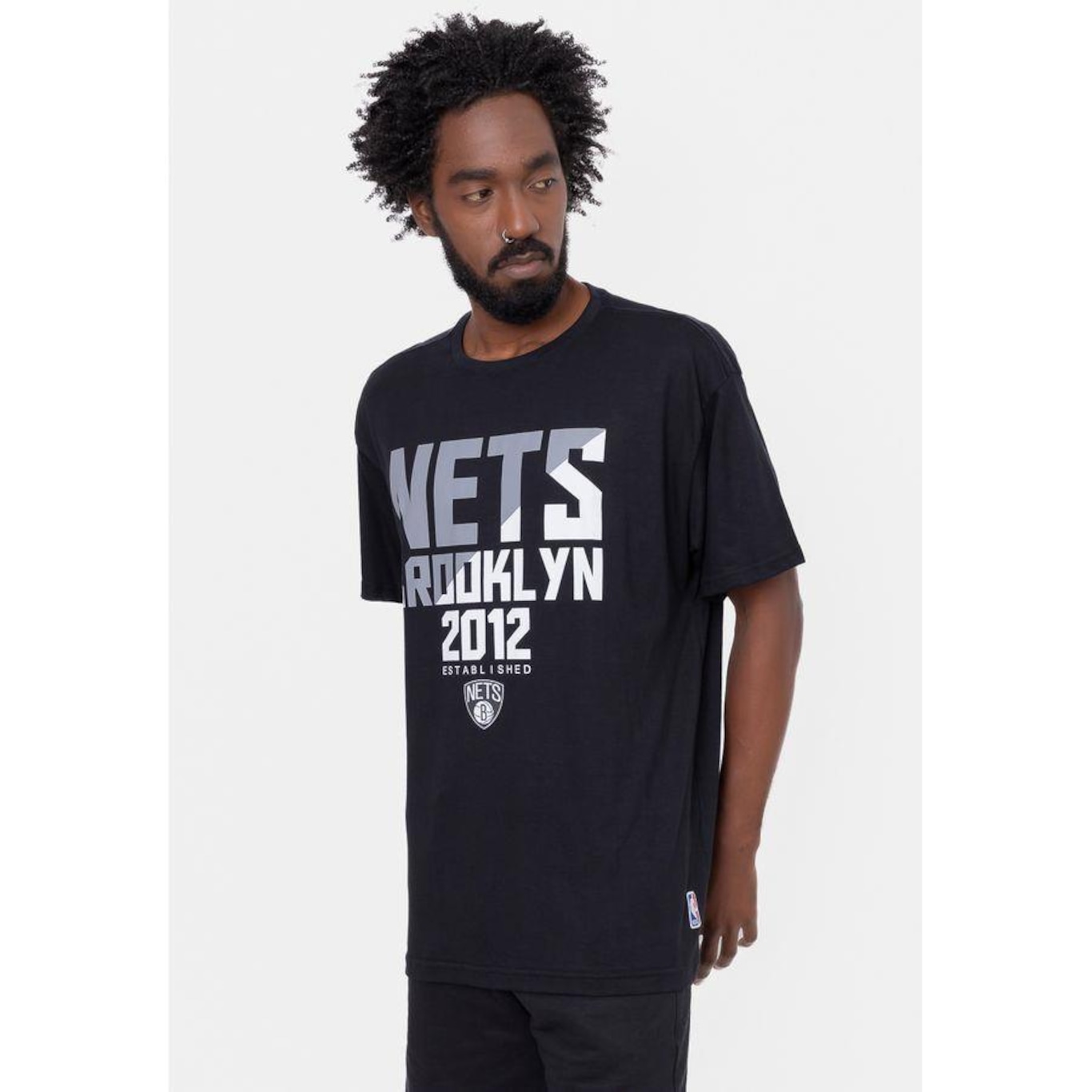 Camiseta Nba Plus Size Spotlight Brooklyn Nets - Masculina - Foto 3