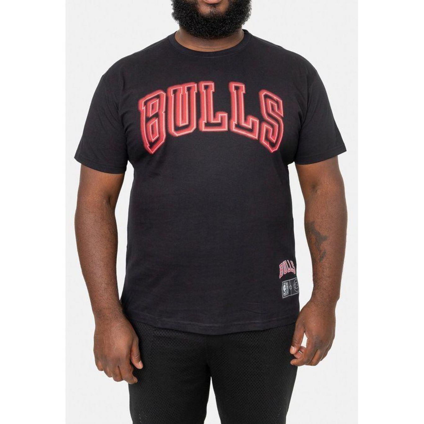 Camiseta Nba Plus Size Blur Logo Chicago Bulls Preta - Nba - Foto 3