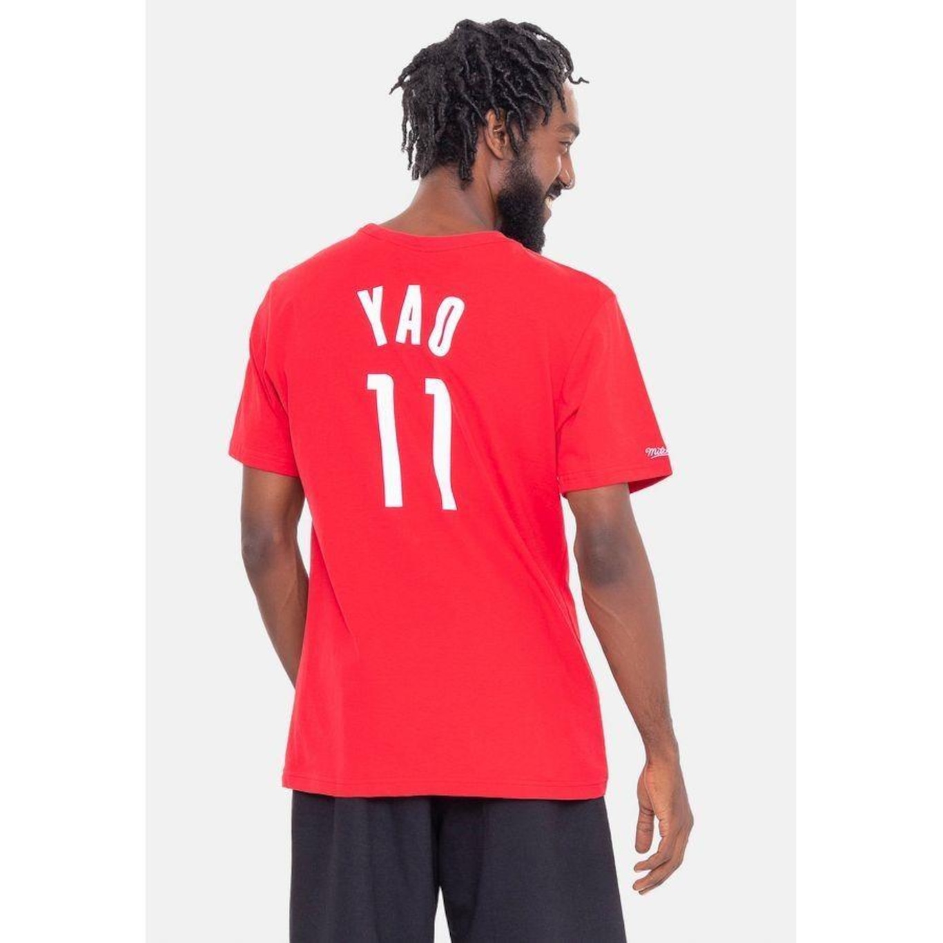 Camiseta Mitchell & Ness Name and Number Yao Ming Houston Rockets - Masculina - Foto 4