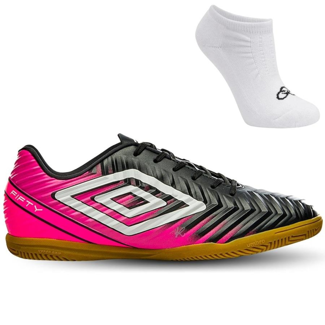 Chuteira Futsal Umbro Fifty V + Meias - Adulto - Foto 1