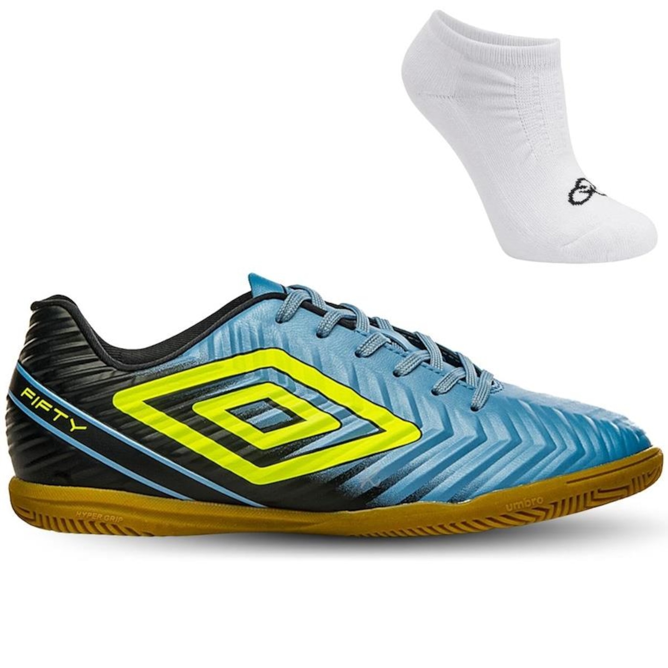 Chuteira Futsal Umbro Fifty V + Meias - Adulto - Foto 1