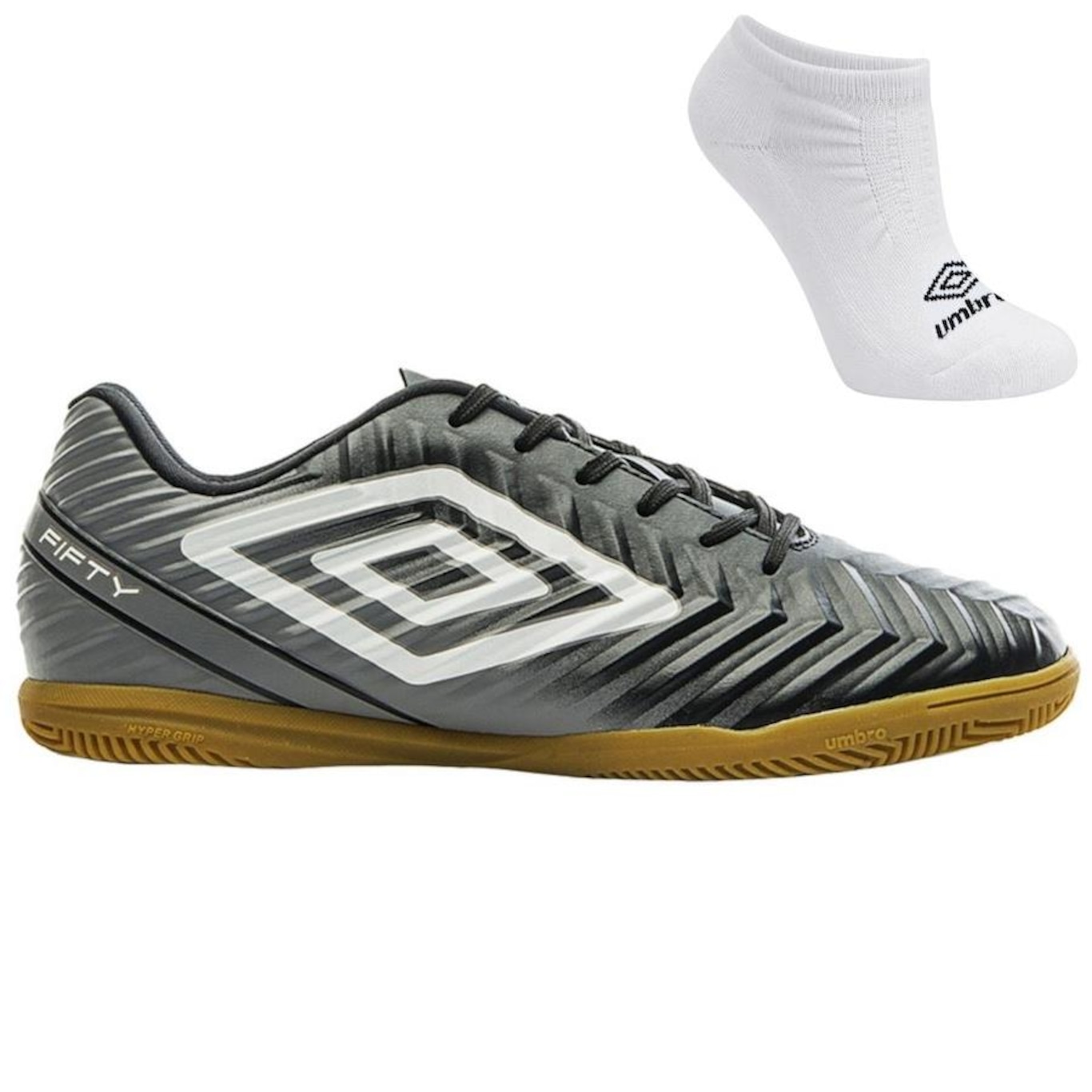 Chuteira Futsal Umbro Fifty V + Meias - Adulto - Foto 1