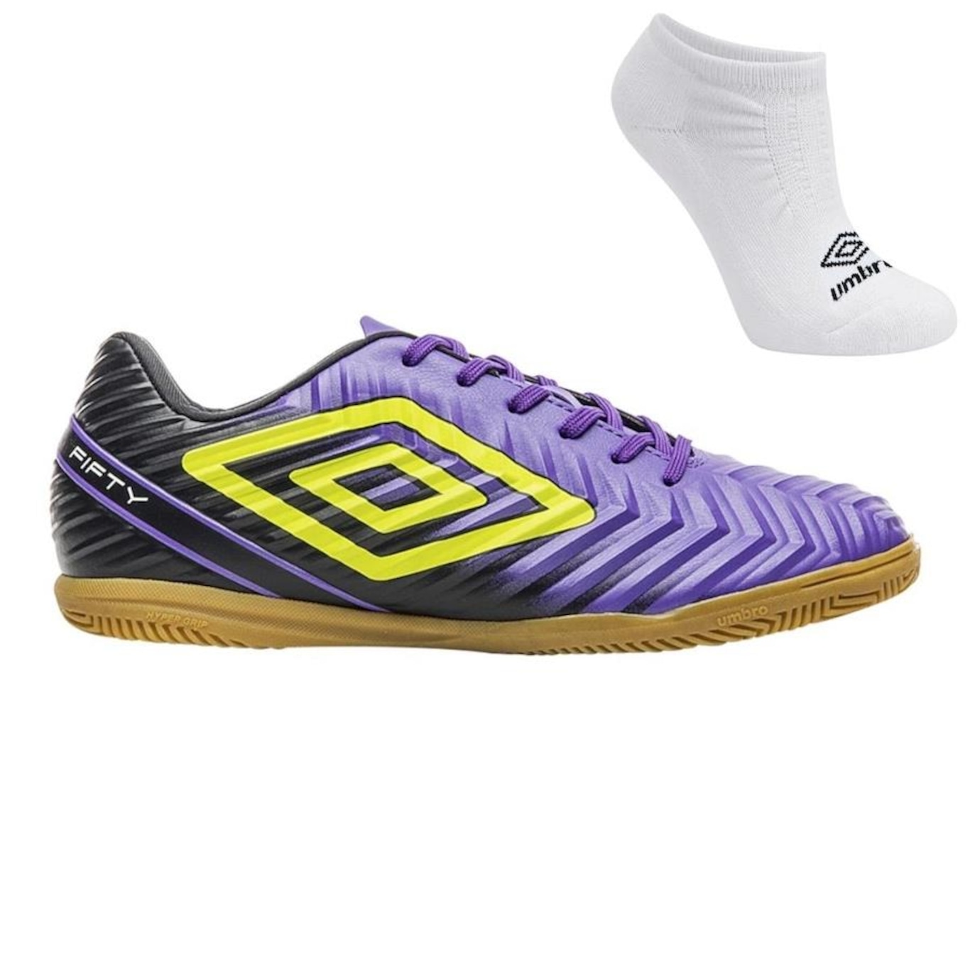 Chuteira Futsal Umbro Fifty V + Meias - Adulto - Foto 1