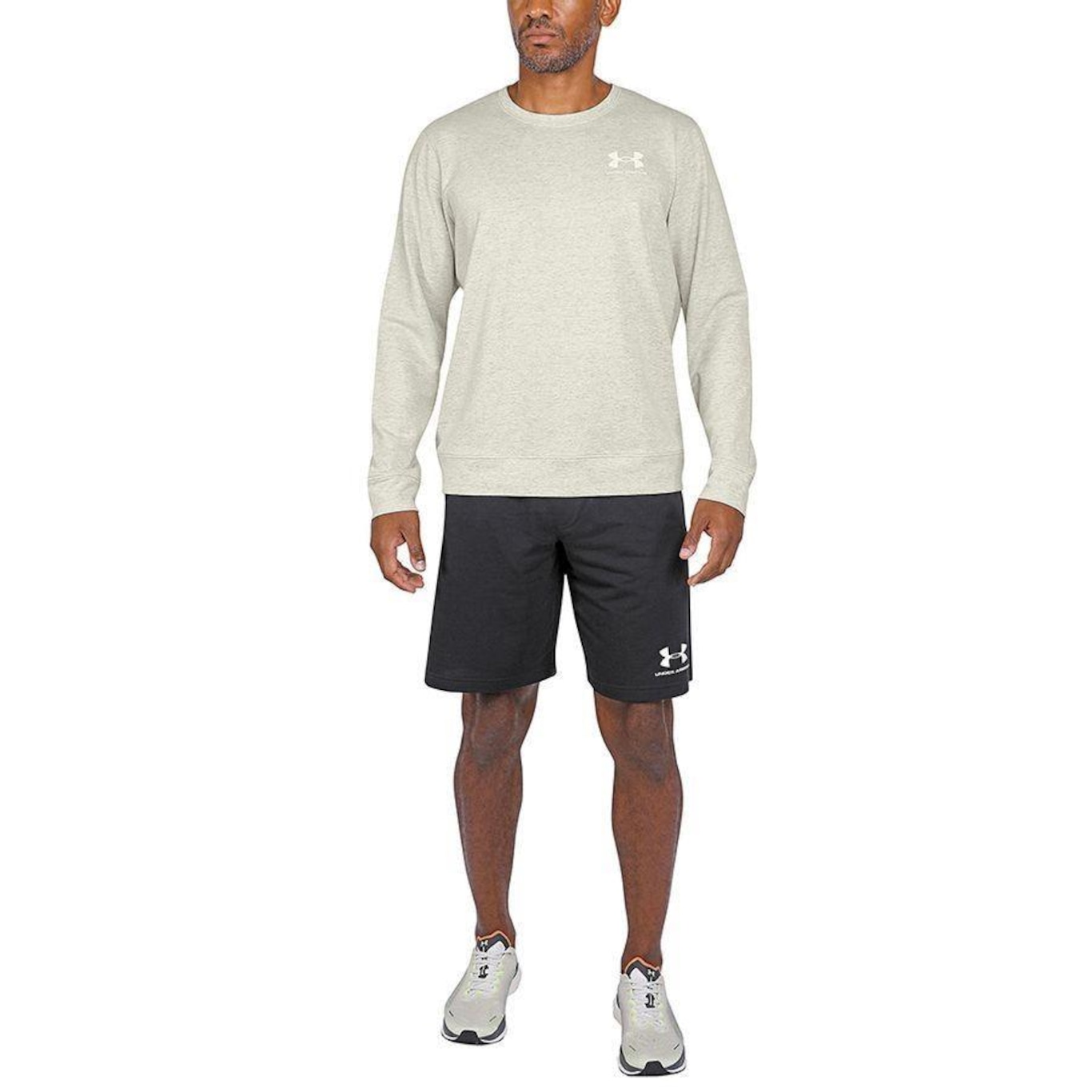 Blusão de Moletom Under Armour Rival Terry Logo Crew - Masculino - Foto 3