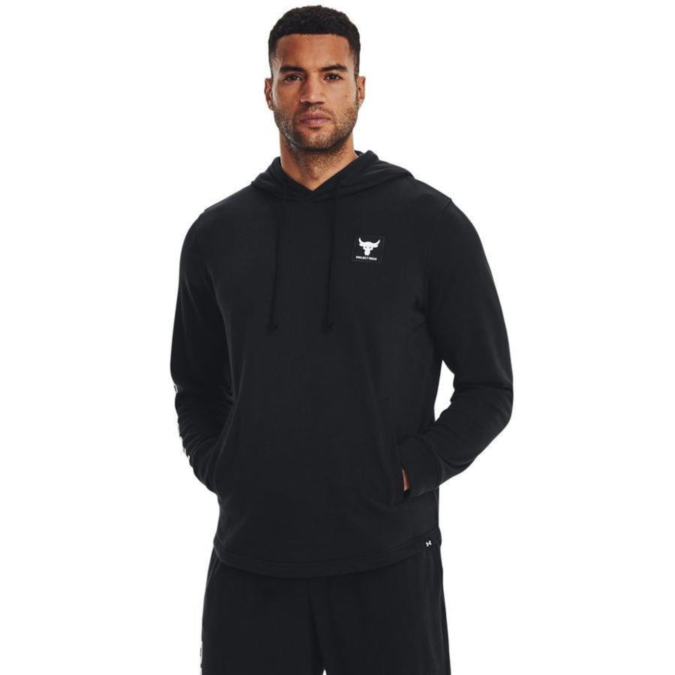 Blusão de Moletom Under Armour Project Rock Terry Hoodie - Masculino - Foto 5