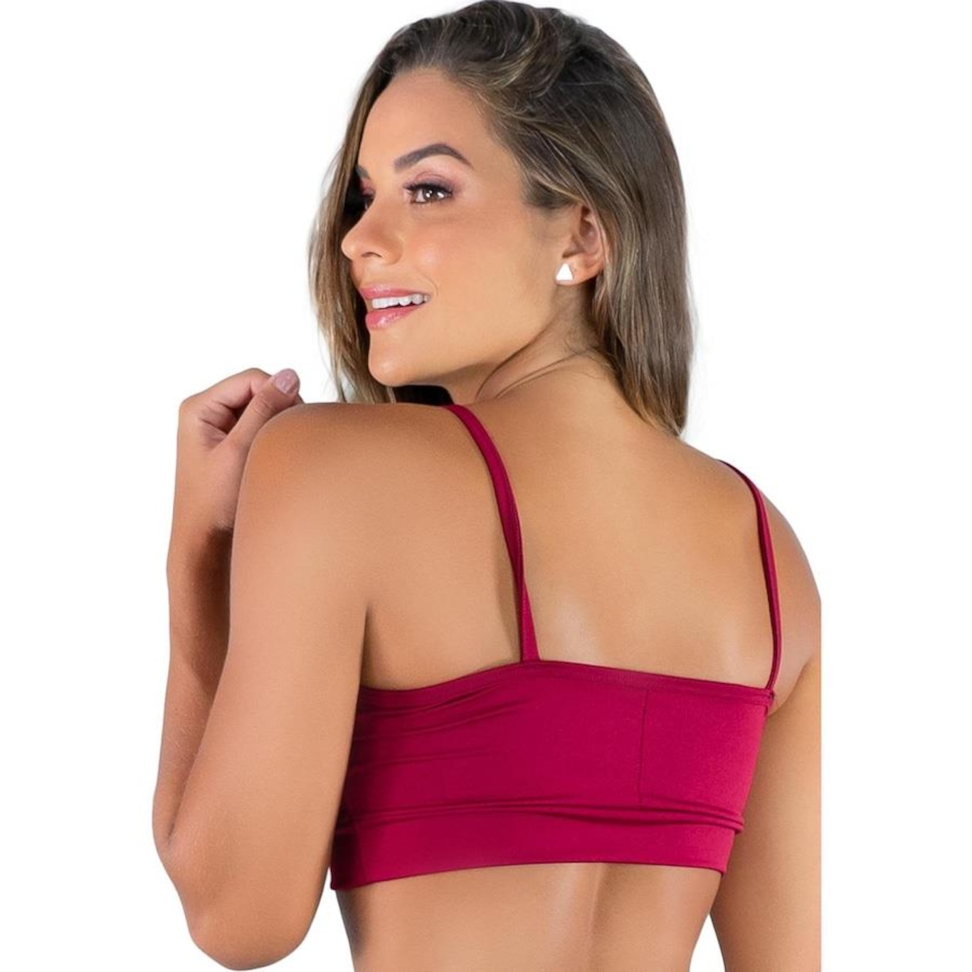 Top Fitness Mvb Modas Cropped Academia Franzido Suplex - Feminino - Foto 1