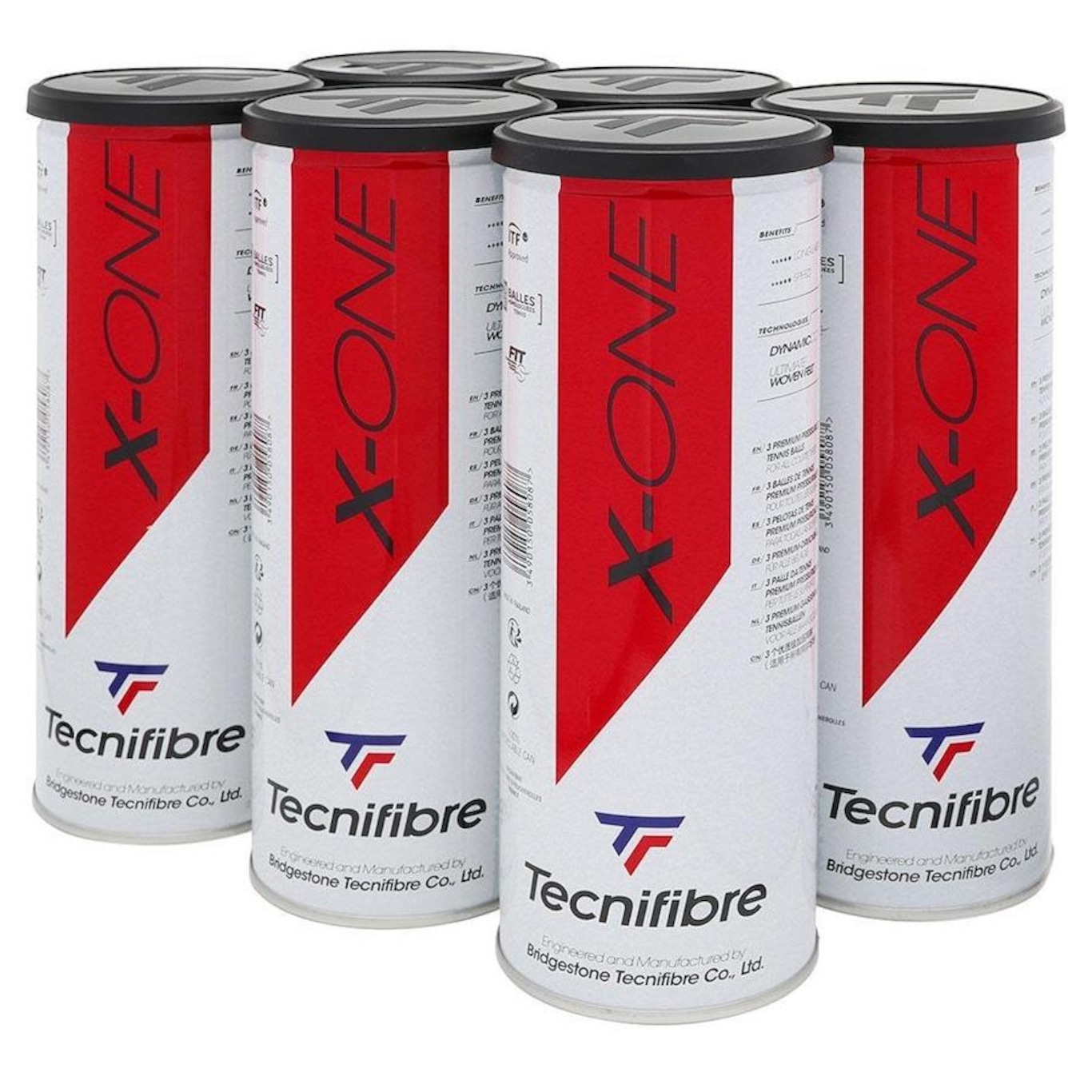 Bola de Tênis Tecnifibre X-One - 06 Latas - Foto 1