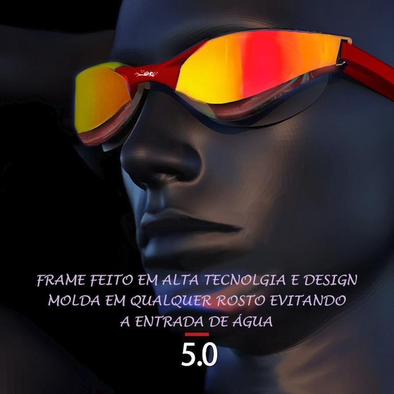 Óculos de Natação Gold Sports Snake Pro Performance 5.0 - Adulto - Foto 3