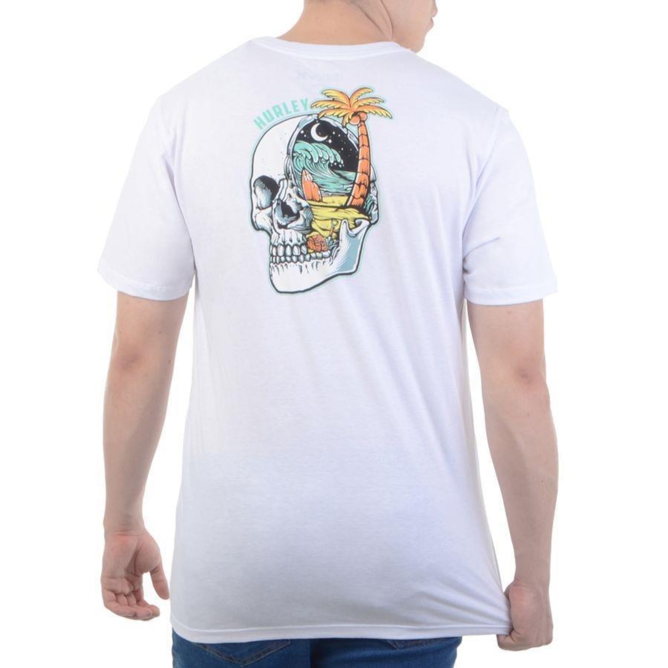 Camiseta Hurley Skull Night - Masculina - Foto 2