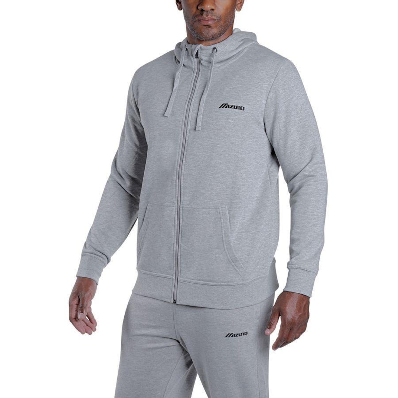 Jaqueta de Moletom com Capuz Mizuno Zipper - Masculino - Foto 3