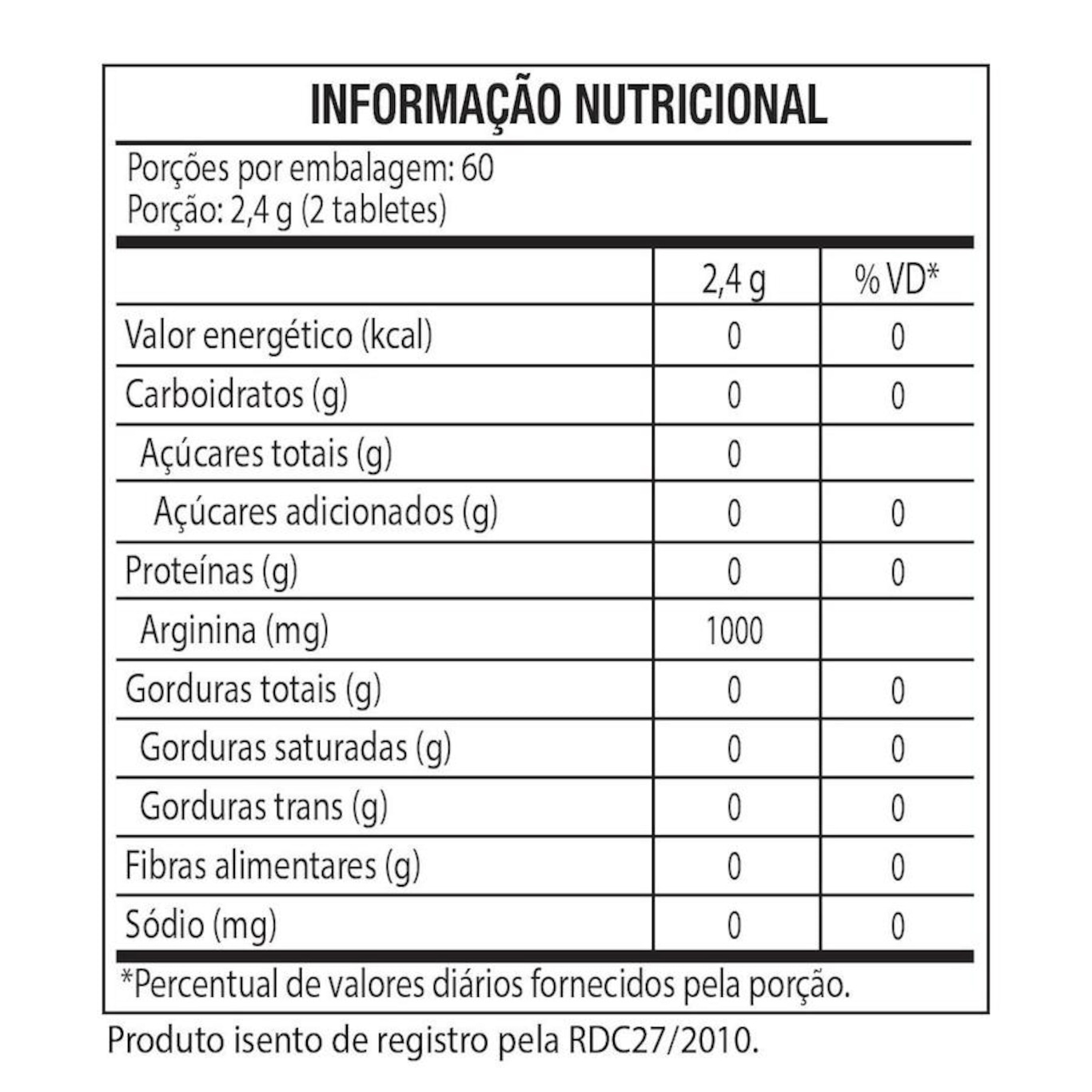 Larginine Aminoácido Black Skull - 120 Tabletes - Foto 1