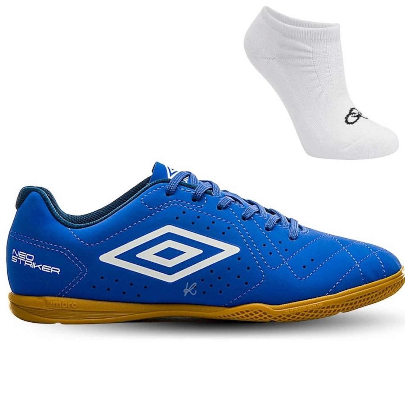 Kit Chuteira Futsal Umbro Neo Striker + Meias - Adulto - Foto 1