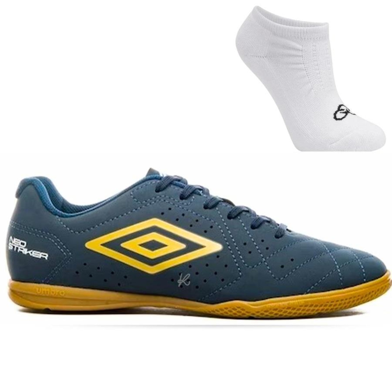 Kit Chuteira Futsal Umbro Neo Striker + Meias - Adulto - Foto 1