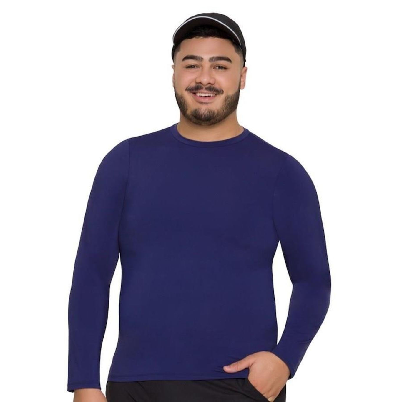 Kit Camisas Térmicas Manga Longa Selene Proteção Uv Plus Size - Masculina - 2 Unidades - Foto 2