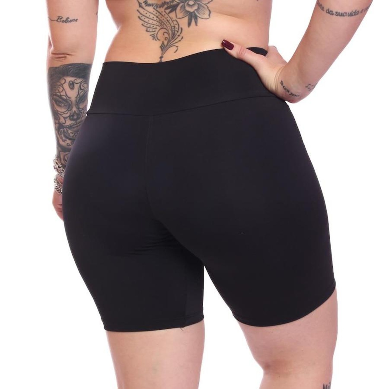 Kit Bermudas Legging Dellas Fit Zero Transparência Cós Alto Academia Treino - 3 Unidades - Feminina - Foto 4