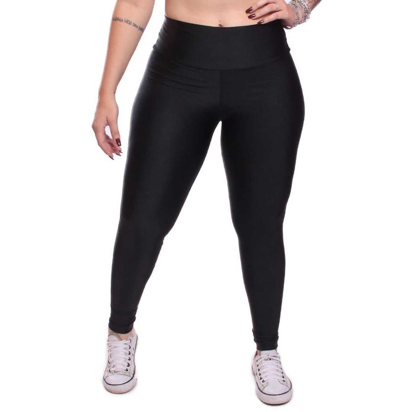 Kit Calças Legging Dellas Fit Trilobal Cirre Proteção Uv Academia Treino - 3 Unidades - Feminina - Foto 3