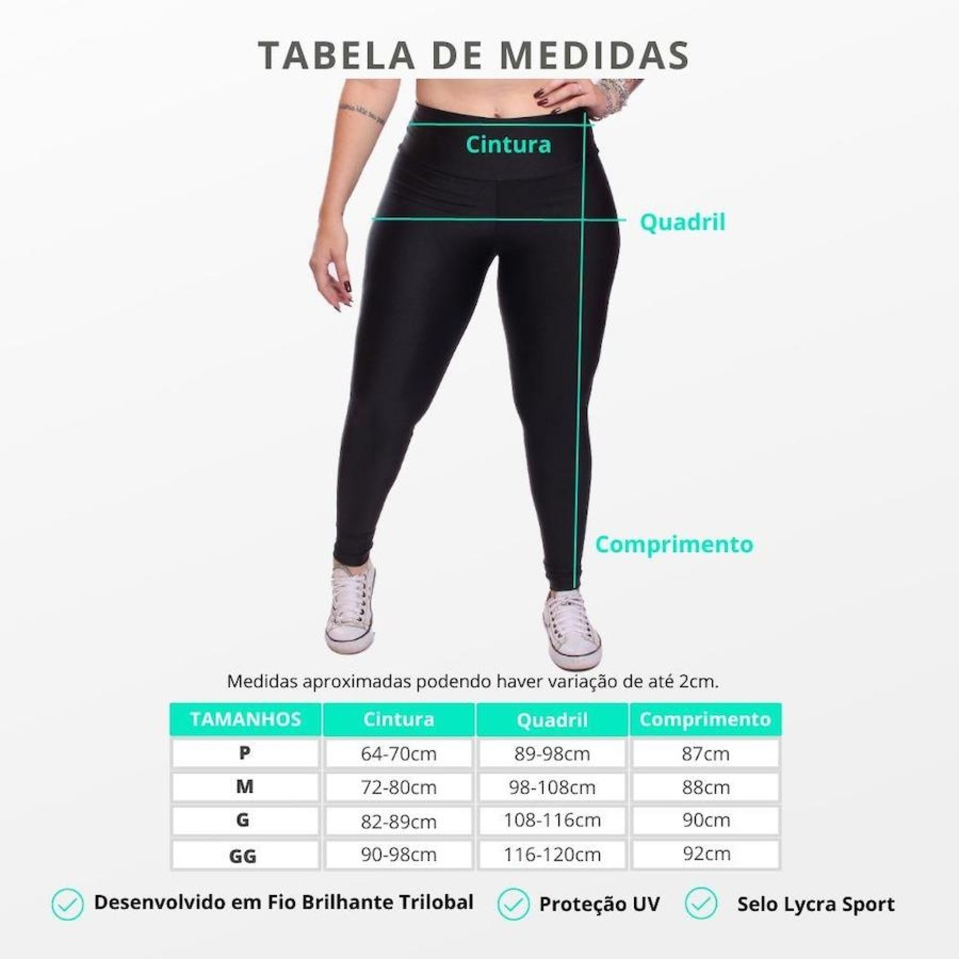 Kit 3 Calças Legging Feminina Dia a dia Academia Fitness