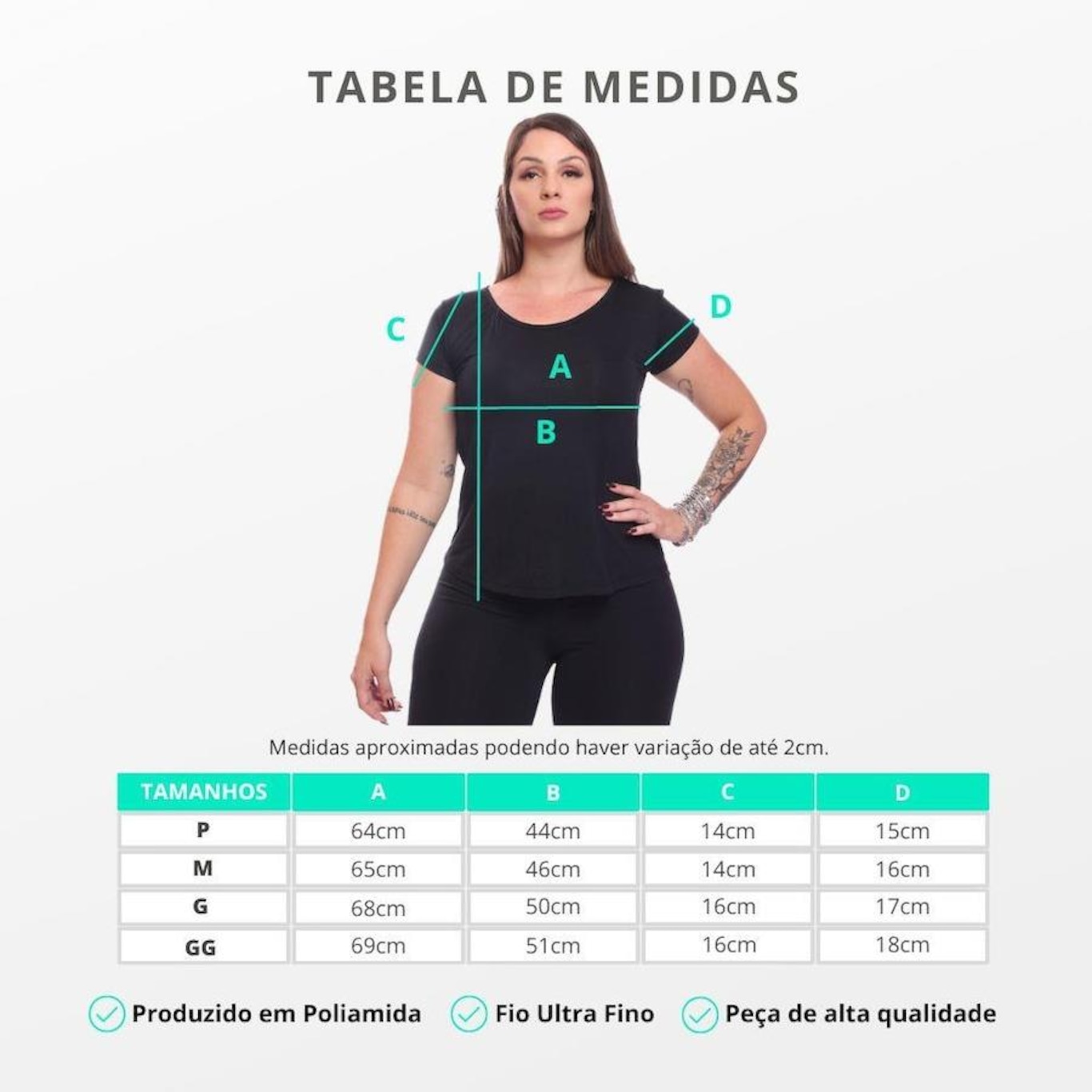 Kit Camisetas Dellas Fit Manga Curta Dry Fit Academia Treino - 2 Unidades - Feminina - Foto 3