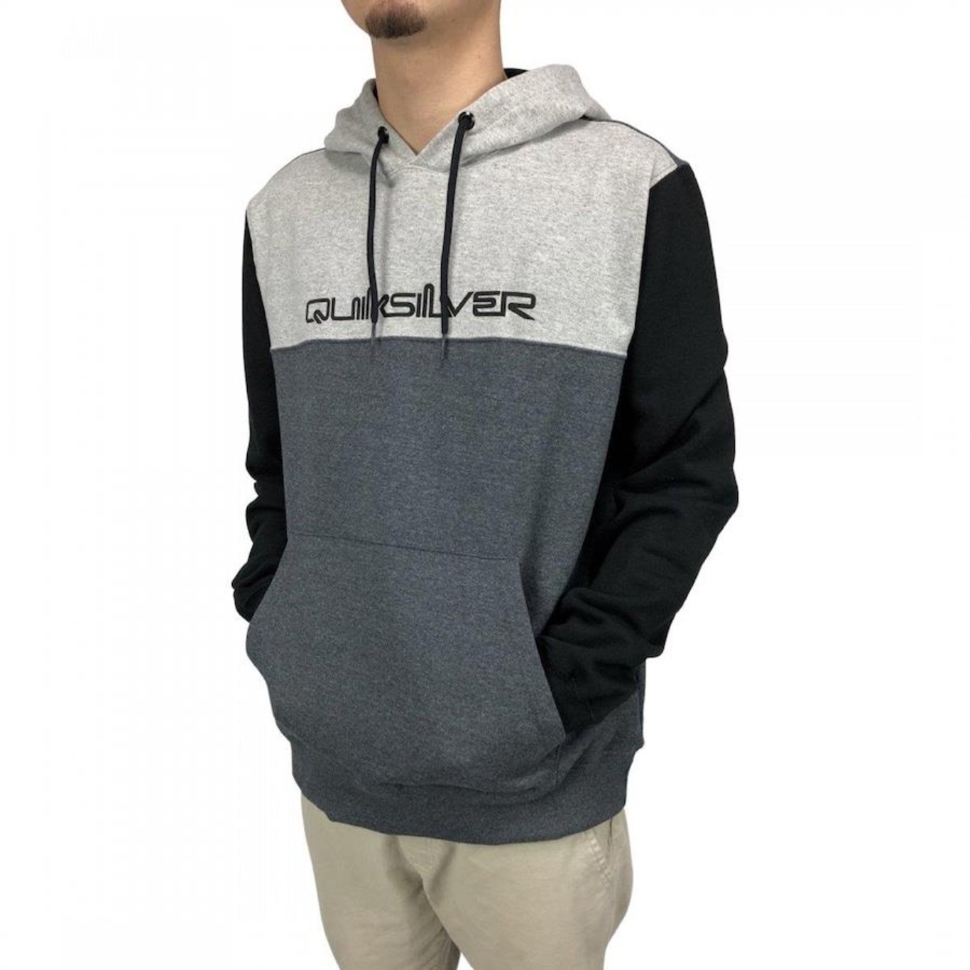 Blusão de Moletom Quiksilver Canguru Block Company - Masculino - Foto 3