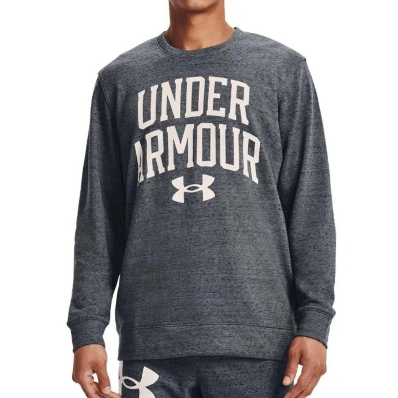 Blusão de Moletom Under Armour Rival Terrier Crew - Masculino - Foto 1