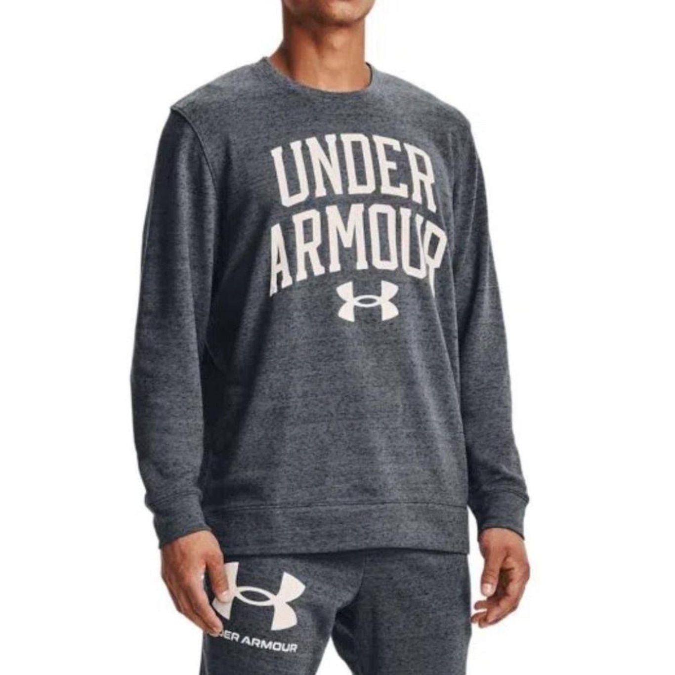 Blusão de Moletom Under Armour Rival Terrier Crew - Masculino - Foto 3